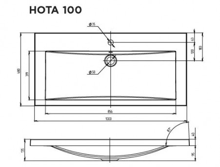 Раковина «MarkaOne» Нота New Polytitan 100, Белый (Ц0000004834)