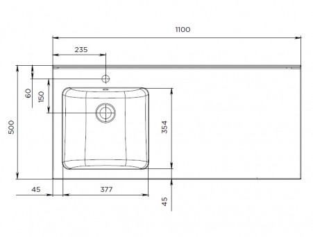 Раковина «MarkaOne» Wash Polytitan 110, Белый (Ц0000002637)