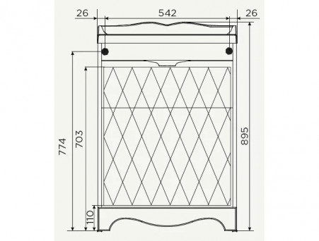 Тумба с Раковиной «MarkaOne» Avanti 60Н 3я., Белый (У99204)
