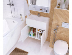 Тумба с Раковиной «MarkaOne» Mira 60П 2д., Белый (У75328)