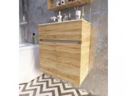 Тумба с Раковиной «MarkaOne» Mira 60П 2д., Дуб Сонома (У75337)