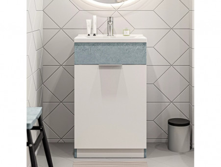 Тумба с Раковиной «MarkaOne» Revo 50Н 1д., Бетон Светло-Серый (У99085)