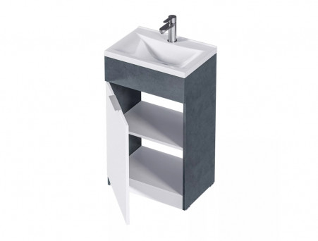 Тумба с Раковиной «MarkaOne» Revo 50Н 1д., Бетон Темно-Серый (У99086)