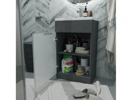 Тумба с Раковиной «MarkaOne» Revo 50Н 1д., Бетон Темно-Серый (У99086)