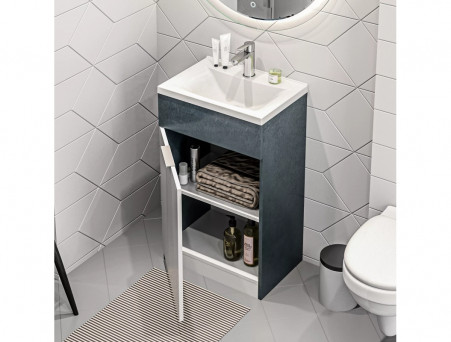 Тумба с Раковиной «MarkaOne» Revo 50Н 1д., Бетон Темно-Серый (У99086)