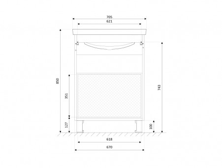 Тумба «MarkaOne» Aris 70Н 2я., Дуб Сонома (У76061)