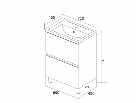 Тумба «MarkaOne» Aris 70Н 2я., Дуб Сонома (У76061)