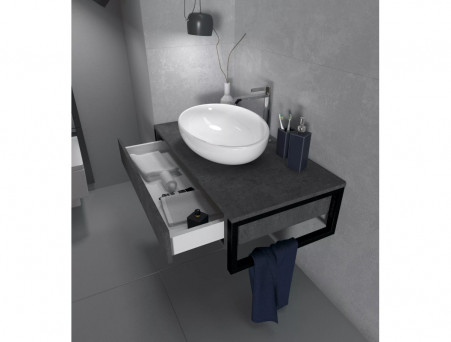 Тумба «MarkaOne» Grunge Loft 100П 1я., Бетон Темно-Серый (У85850)