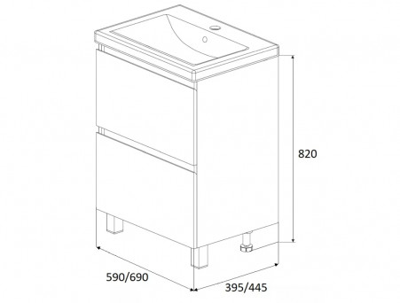 Тумба «MarkaOne» New Aris 60Н 2я., Белый Глянец (Ц0000019917)
