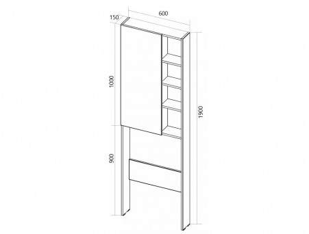 Шкаф Фасадный «MarkaOne» Gaula 60Н 1д., Черный (У92548)