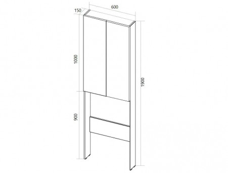 Шкаф Фасадный «MarkaOne» Gaula 60Н 2д., Черный (У92549)
