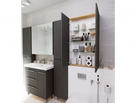 Шкаф Фасадный «MarkaOne» Gaula 60Н 2д., Черный (У92551)