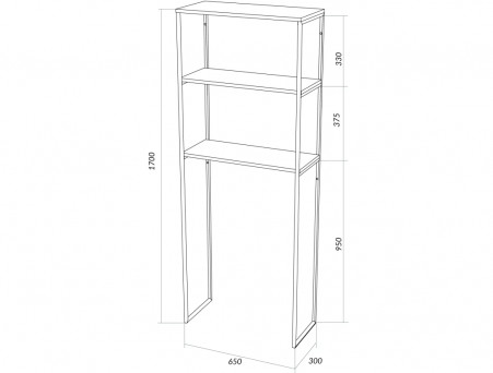 Шкаф над Стиральной Машиной «MarkaOne» Grunge Loft 170x65, Дуб Вотан (Ц0000005440)