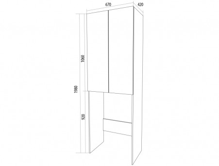 Шкаф Фасадный «MarkaOne» Wall Classic 67 2д., Белый (У79534)