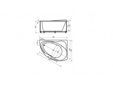 Акриловая Ванна «Aquatek» Альтаир, Асимметричная, 160x120 (ALT160-0000005)