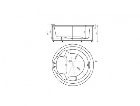Акриловая Ванна «Aquatek» Аура, Круглая, 180x180 (AUR180-0000003)