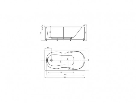 Акриловая Ванна «Aquatek» Мартиника, Прямоугольная, 180x90 (MAR180-0000053)