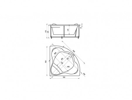 Акриловая Ванна «Aquatek» Галатея, Угловая, 135x135 (GAL135-0000004)