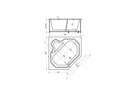 Акриловая Ванна «Aquatek» Лира, Угловая, 150x150 (LIR150-0000011)