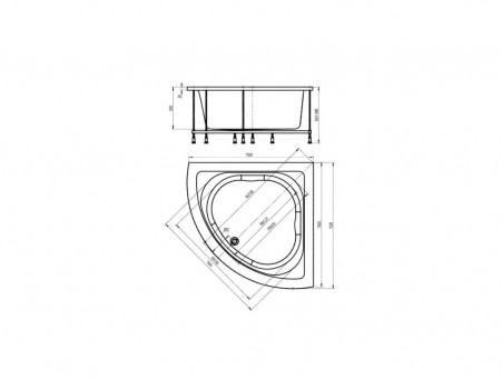 Акриловая Ванна «Aquatek» Юпитер, Угловая, 150x150 (UPT150-0000046)
