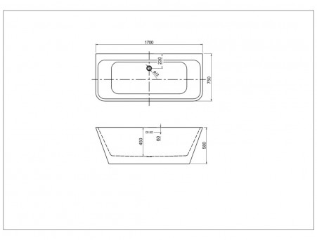 Акриловая Ванна «Aquatek» Элегия, Прямоугольная, Отдельностоящая, 170x75 (AQ-113775WT)