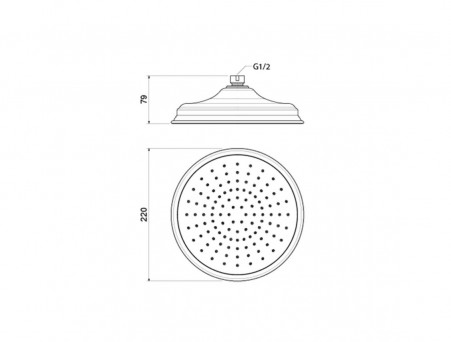 Верхний Душ «Aquatek» Классик, Круглый, 22см (AQ2088CR)