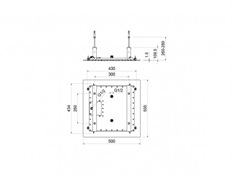 Верхний Душ «Aquatek» 2 Jet, Квадратный, Чёрный Матовый, 50x50см (AQ2082MB)