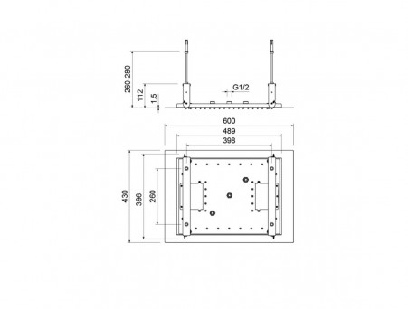 Верхний Душ «Aquatek» 3 Jet, Прямоугольный, Хром, 60x43см (AQ2083CR)