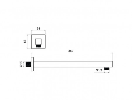 Держатель Верхнего Душа «Aquatek» Настенный, Черный Матовый, 350мм (AQ2175MB)