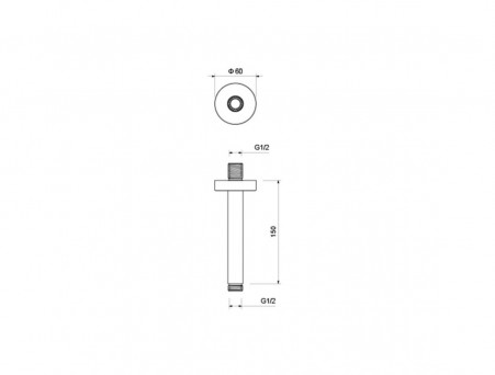 Держатель Верхнего Душа «Aquatek» Потолочный, Черный Матовый, 150мм (AQ2171MB)
