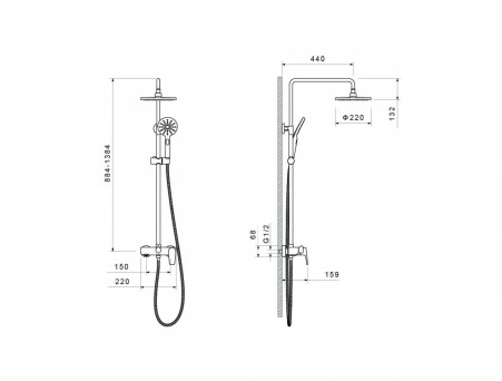 Душевая Система «Aquatek» Бетта, Хром (AQ2140CR)
