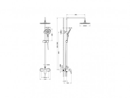 Душевая Система «Aquatek» Бетта, Черный Матовый (AQ2160MB)