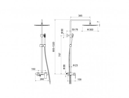 Душевая Система «Aquatek» Лира, Хром (AQ2440CR)