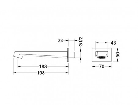 Излив для Ванны «Aquatek» Оберон, Хром, 198мм (AQ1241CR)