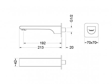 Излив для Ванны «Aquatek» Лира, Черный Матовый, 231мм (AQ1441MB)