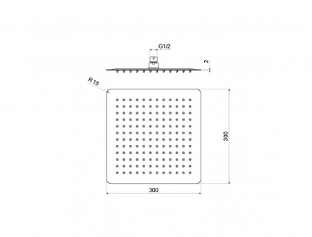 Верхний Душ «Aquatek» Квадратный, Настенный, Чёрный Матовый, 30x30см, 2мм (AQ2074MB)