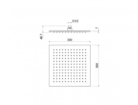 Верхний Душ «Aquatek» Квадратный, Настенный, Хром, 30x30см, 7мм (AQ2078CR)