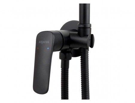 Гигиенический Душ со Смесителем «Aquatek» Вега, Встраиваемый, Черный Матовый (AQ1019MB)