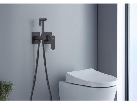 Гигиенический Душ со Смесителем «Aquatek» Оберон, Встраиваемый, 2 Отверстия, Черный Матовый (AQ1220MB)