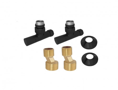 Комплект Фитингов «Aquatek» для Полотенцесушителя, Чёрный Муар (AQ 1020BL)