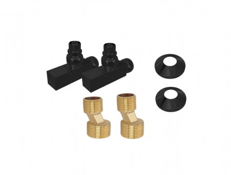 Комплект Фитингов «Aquatek» для Полотенцесушителя, Чёрный Муар (AQ 2020BL)