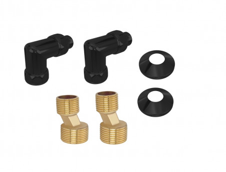 Комплект Фитингов «Aquatek» для Полотенцесушителя, Чёрный Муар (AQ 3020BL)