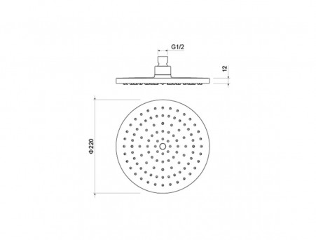 Верхний Душ «Aquatek» Круглый, Настенный, Чёрный Матовый, 22см, 12мм (AQ2086MB)