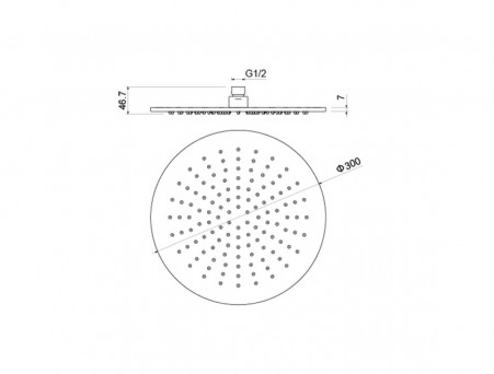 Верхний Душ «Aquatek» Круглый, Настенный, Хром, 30см, 7мм (AQ2079CR)