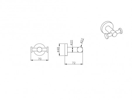 Крючок «Aquatek» Вега, Двойной, Черный Матовый (AQ4002MB)