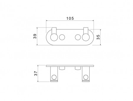 Крючок «Aquatek» Европа, Двойной, Черный Матовый (AQ4102MB)