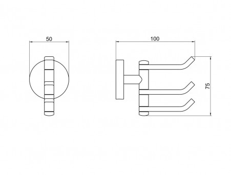Крючок «Aquatek» Бетта, Тройной, Хром (AQ4632CR)