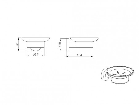 Мыльница «Aquatek» Вега, Хром (AQ4003CR)