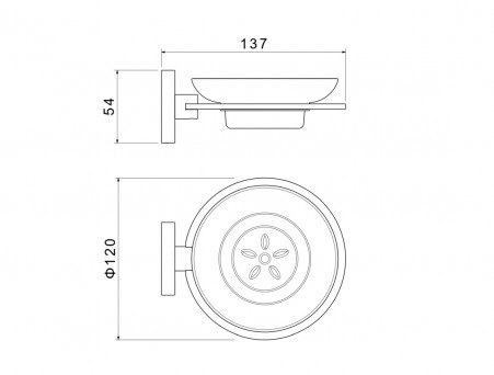 Мыльница «Aquatek» Оберон, Черный Матовый/Белый Матовый  (AQ4203MB)