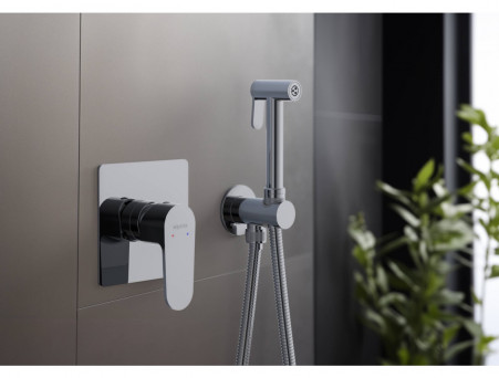 Набор Гигиенический Душ «Aquatek» Оберон, Смеситель, Лейка, Шланг и Держатель, Хром (AQ1219CR)